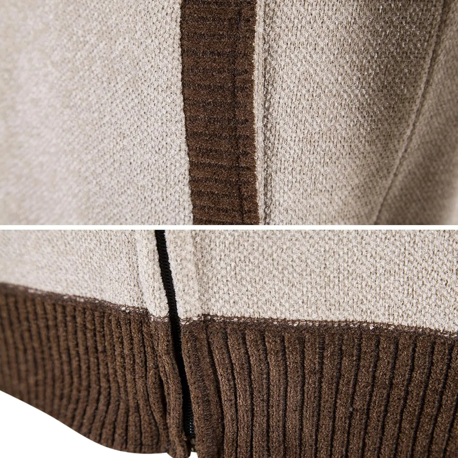 Mylldey Mens Casual Full Zip Cardigan Sweaters Cable Knit Jacket Sweater Men, US Size