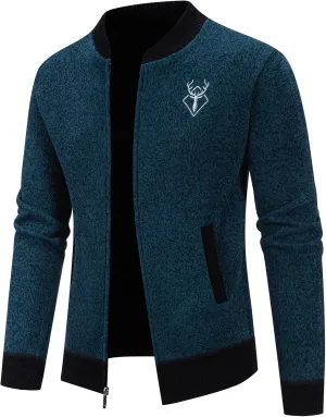 Mylldey Mens Casual Full Zip Cardigan Sweaters Cable Knit Jacket Sweater Men, US Size