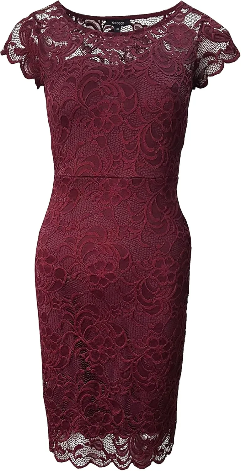 ODCOCD Women's Lace Dress/Cocktail Party Dress/Wedding Guest & Bridesmaid Dresses