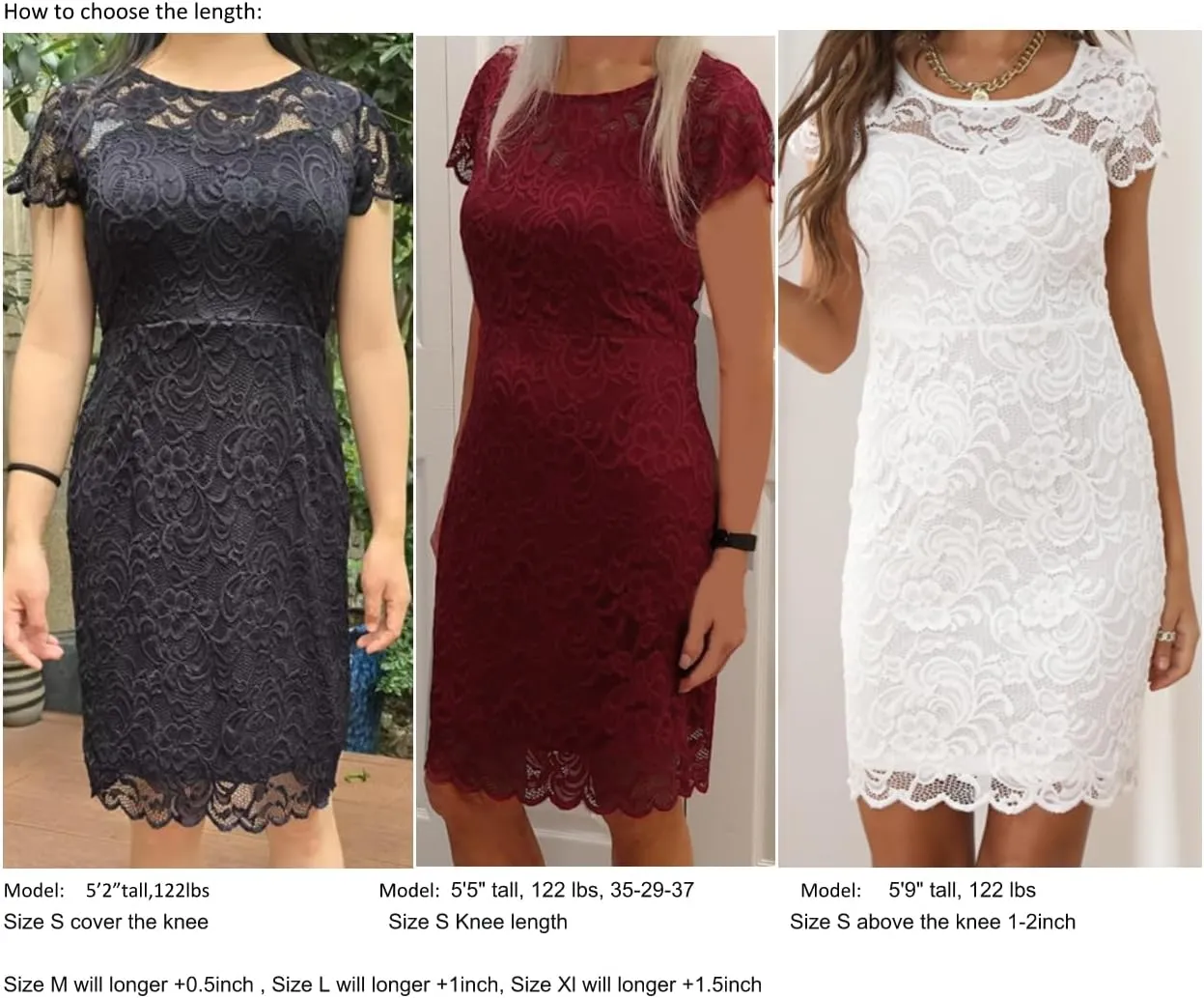 ODCOCD Women's Lace Dress/Cocktail Party Dress/Wedding Guest & Bridesmaid Dresses