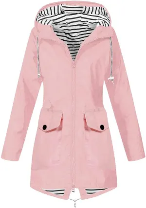 Open Front Belted Long Jacket Hooded Solid Women Coat Rain Raincoat Women'S Coat Trench Coats for Women Peacoat