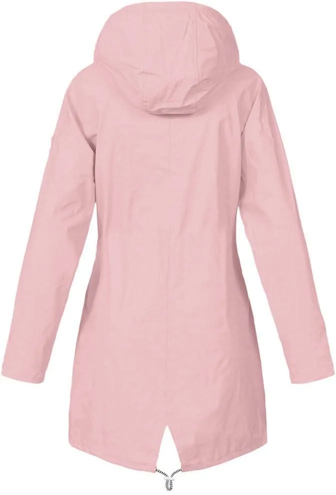 Open Front Belted Long Jacket Hooded Solid Women Coat Rain Raincoat Women'S Coat Trench Coats for Women Peacoat