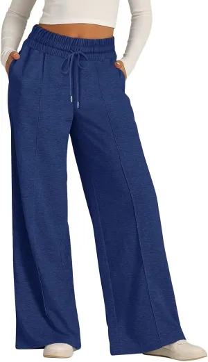 Oversized Sweatpants Women Baggy Lightweight Wide Leg Pants with Pockets Y2k High Waisted Flare Sweatpants Joggers