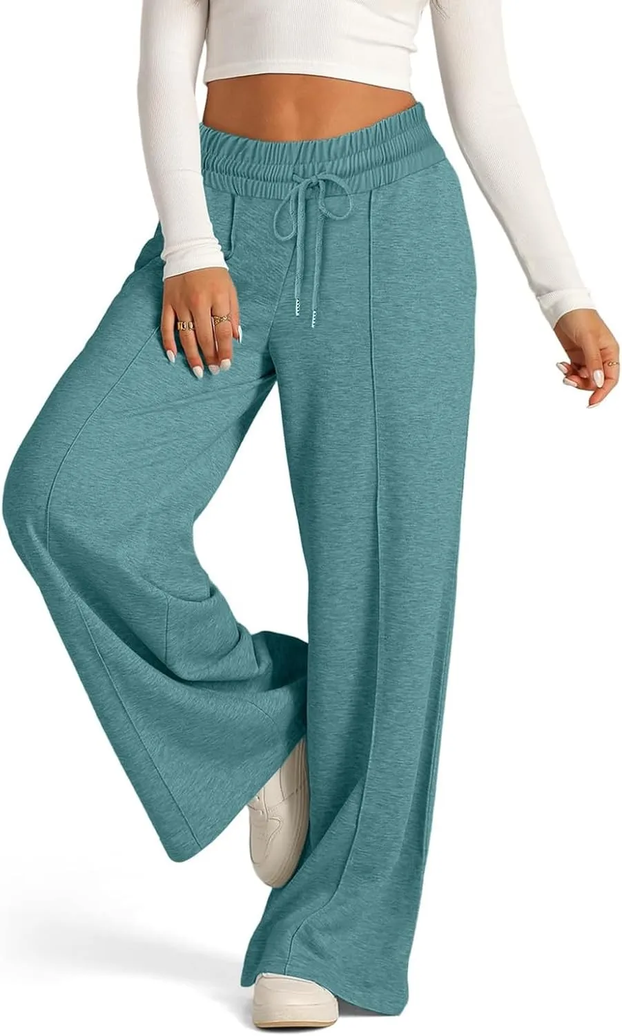 Oversized Sweatpants Women Baggy Lightweight Wide Leg Pants with Pockets Y2k High Waisted Flare Sweatpants Joggers