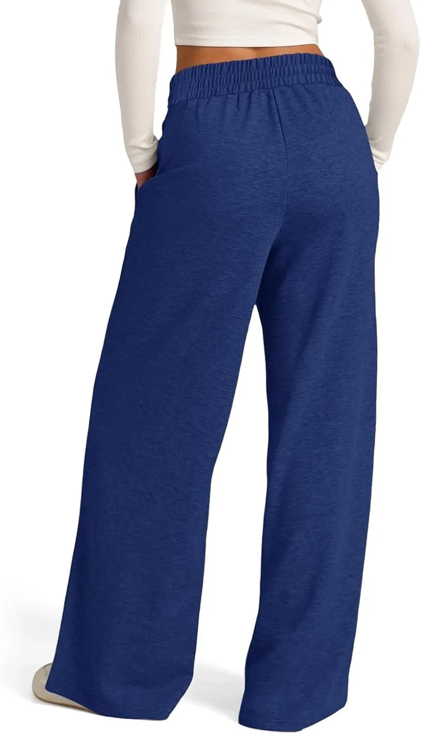 Oversized Sweatpants Women Baggy Lightweight Wide Leg Pants with Pockets Y2k High Waisted Flare Sweatpants Joggers