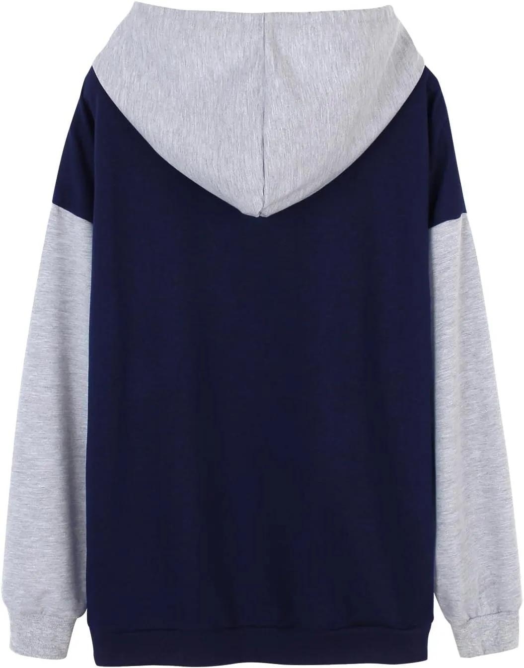 PESION Womens Pullover Hoodies Oversized Graphic Color Block Novelty Hoodie Sweatshirts with Pockets