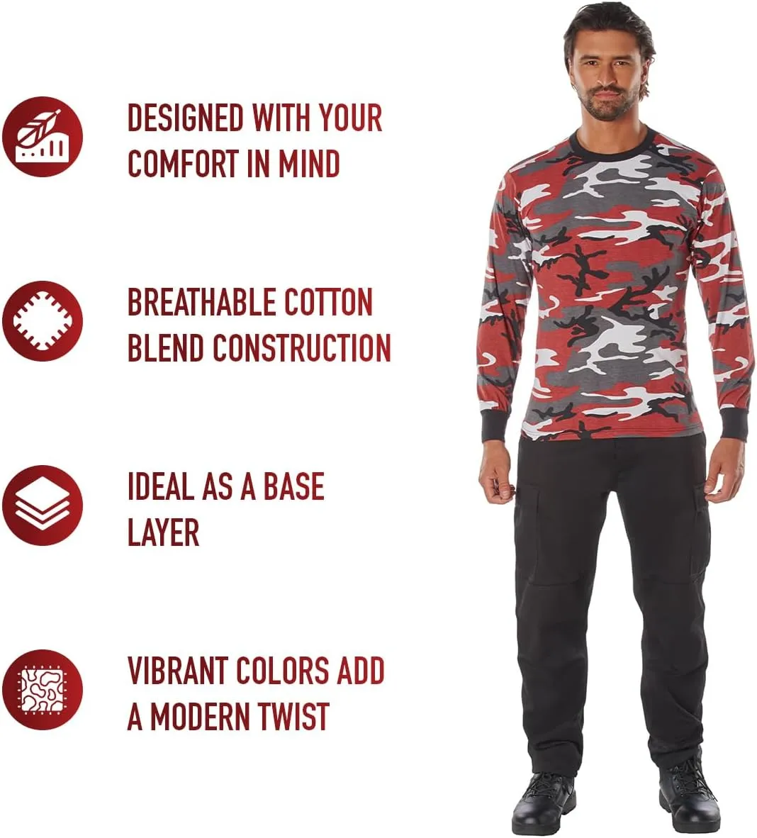 Rothco Mens Long Sleeve Color Camo T-Shirt