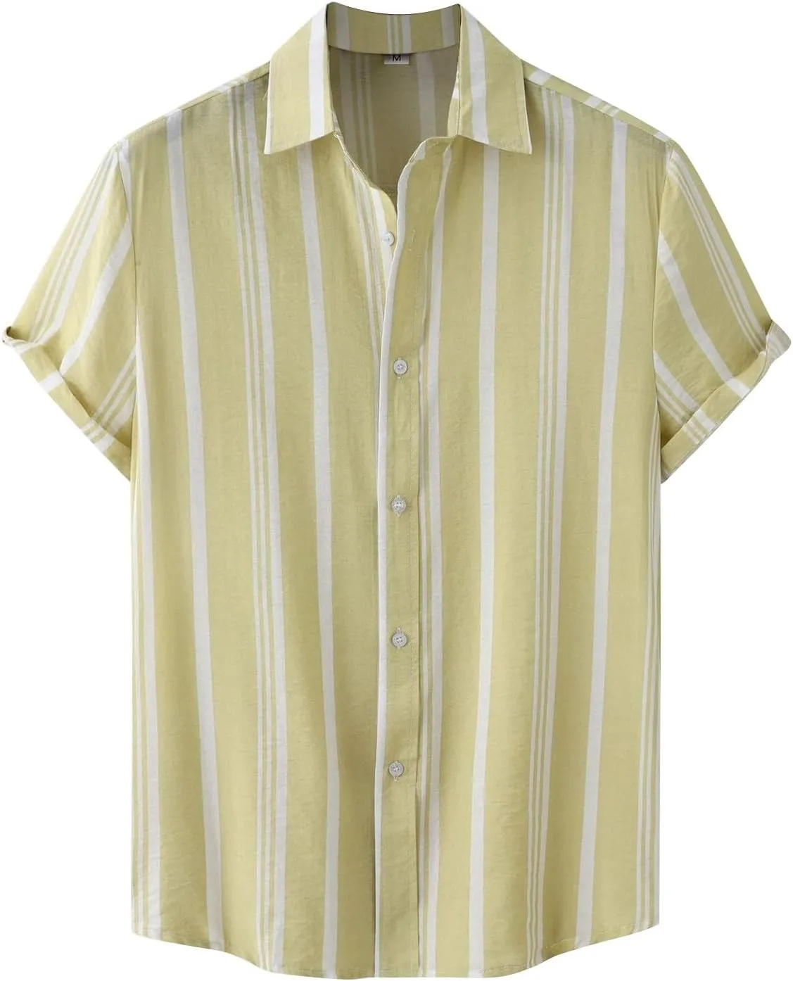 RTRDE Men's Shirt Casual Stylish Short Sleeve Button Down Striped Summer Beach Dress Shirts, M-3XL