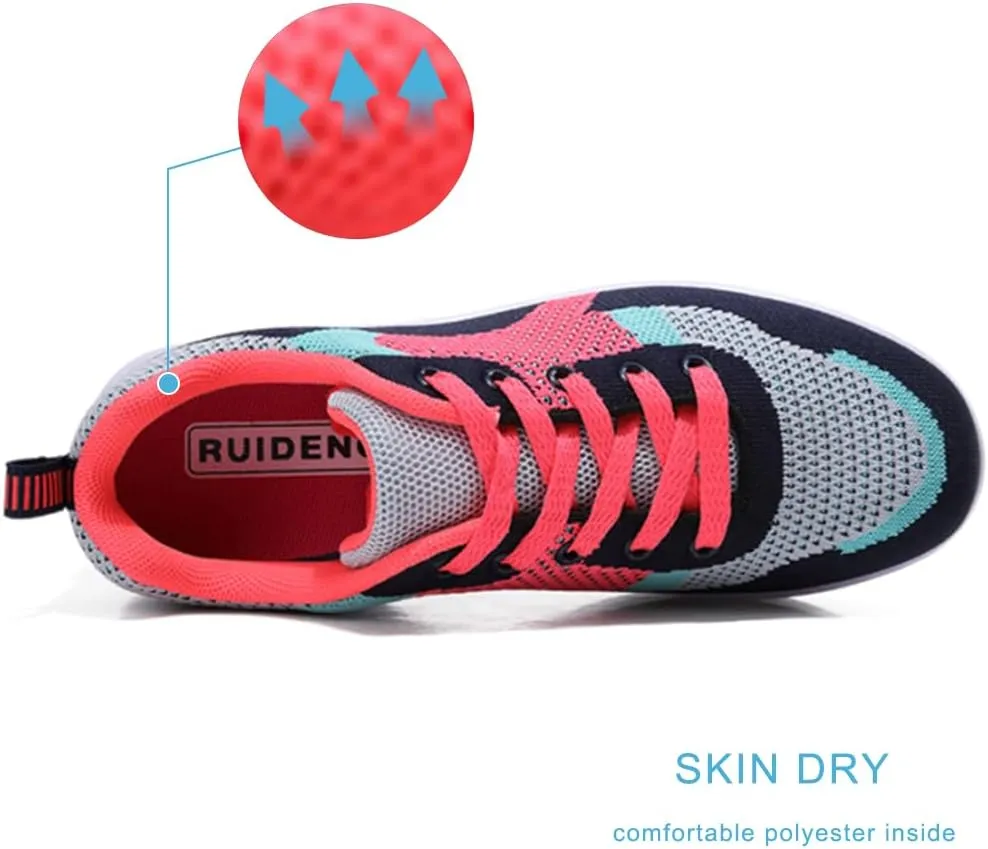 RUIDENG Platform Sneakers for Women Air Cushion | Walking Shoes Women Comfortable All Day | Thick Rocker Bottom