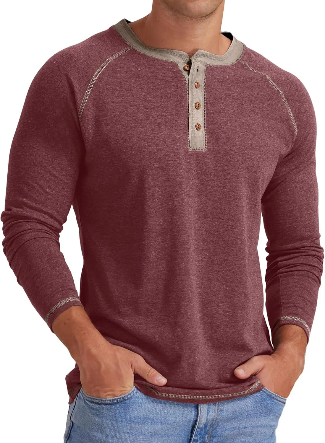Sailwind Mens Henley Long/Short Sleeve T-Shirt Cotton Casual Shirt