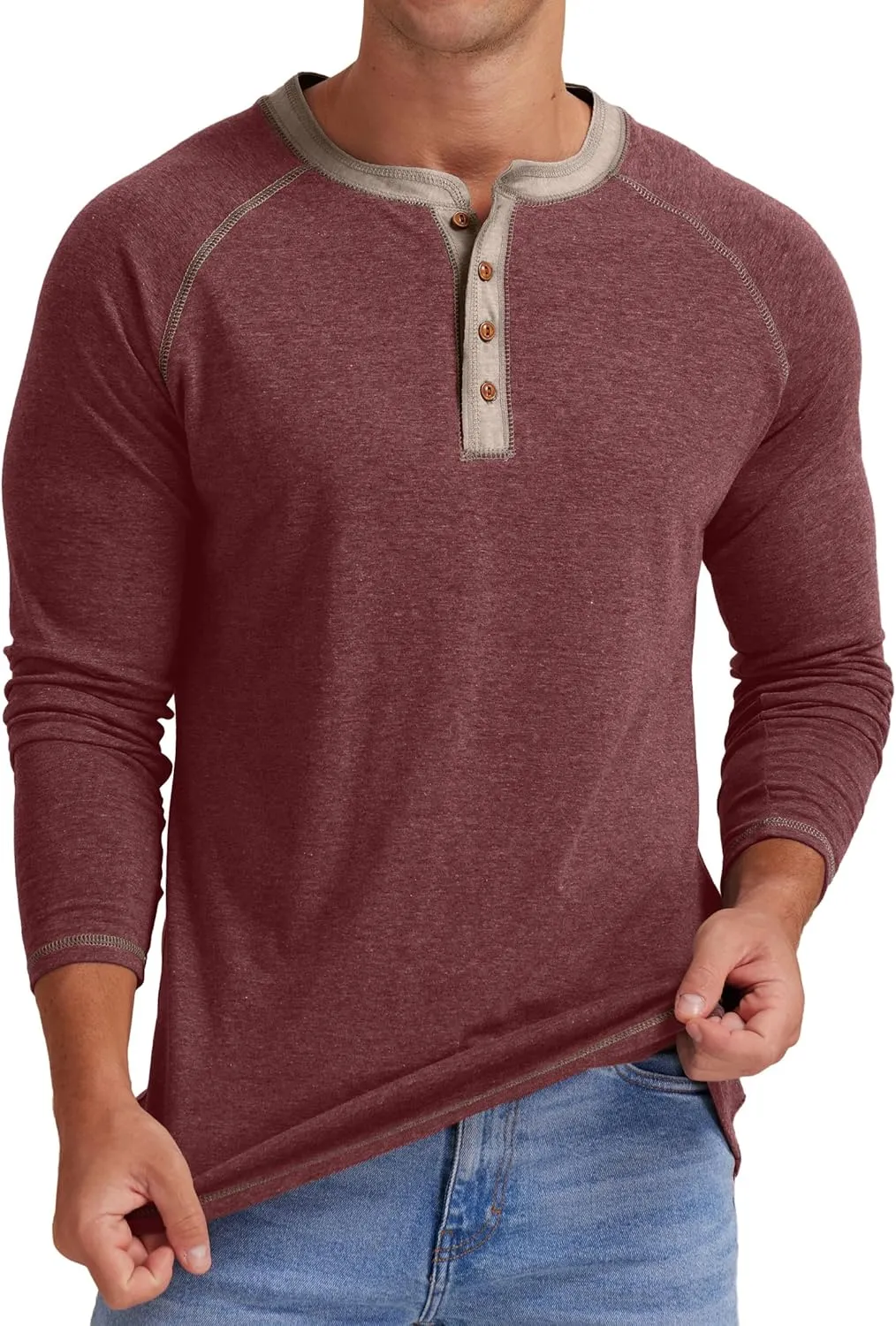 Sailwind Mens Henley Long/Short Sleeve T-Shirt Cotton Casual Shirt