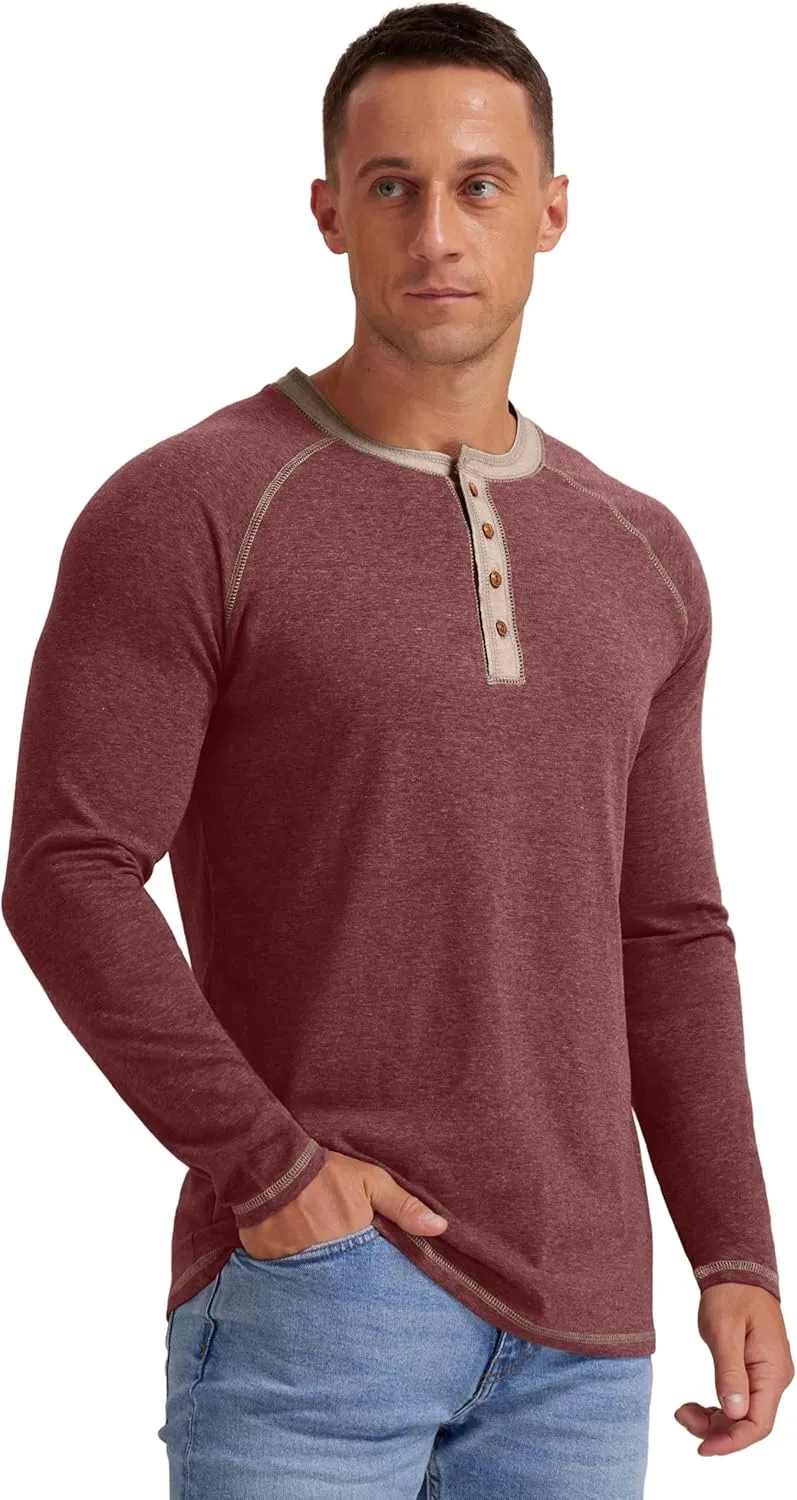 Sailwind Mens Henley Long/Short Sleeve T-Shirt Cotton Casual Shirt