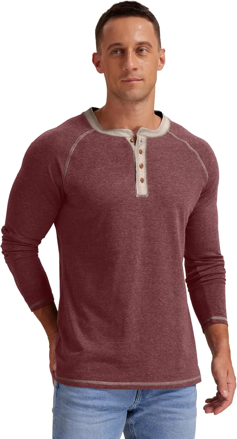 Sailwind Mens Henley Long/Short Sleeve T-Shirt Cotton Casual Shirt