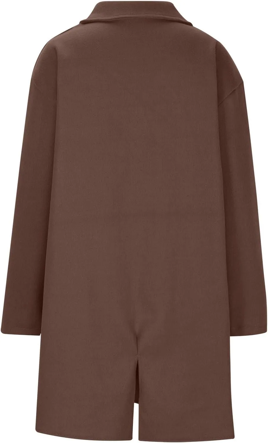 SEAOPEN Pea Coats for Women Thick Wool Trench Coat Long Double Breasted Peacoats Lapel Open Front Jacket with Pockets