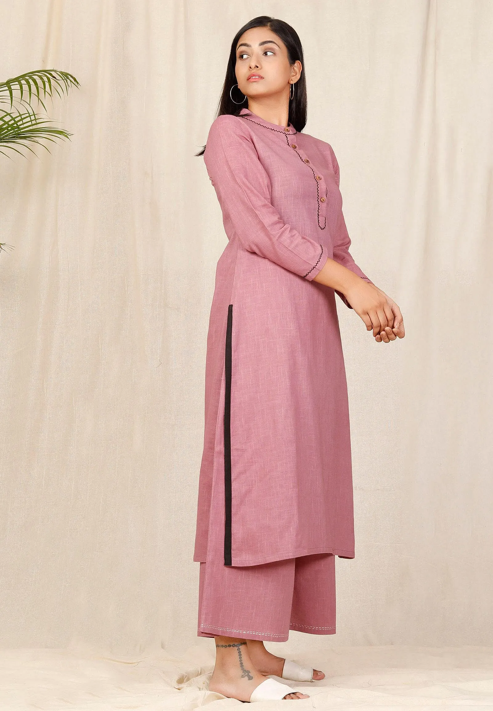 Set of 2: Purple kurta and purple pallazos