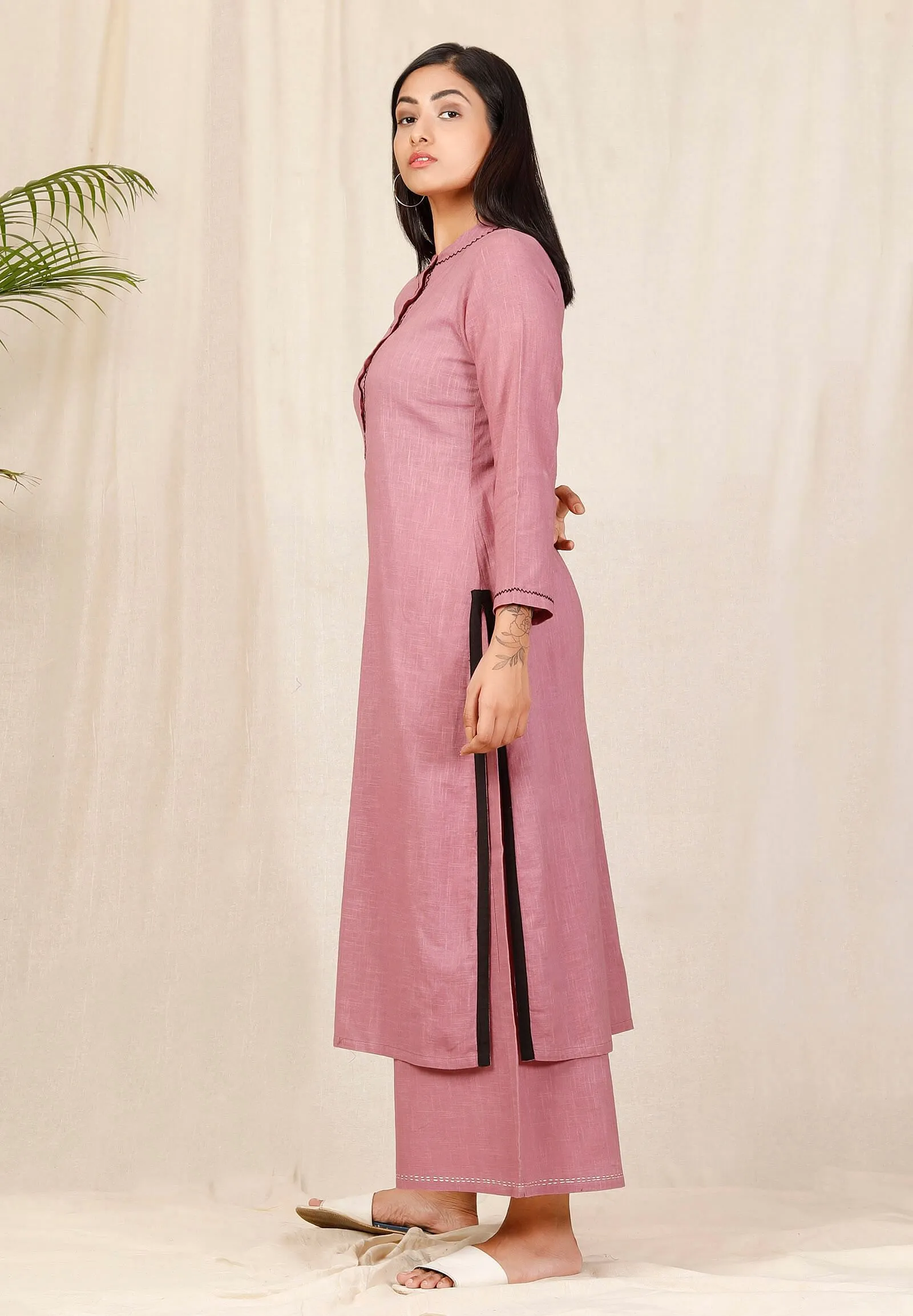 Set of 2: Purple kurta and purple pallazos