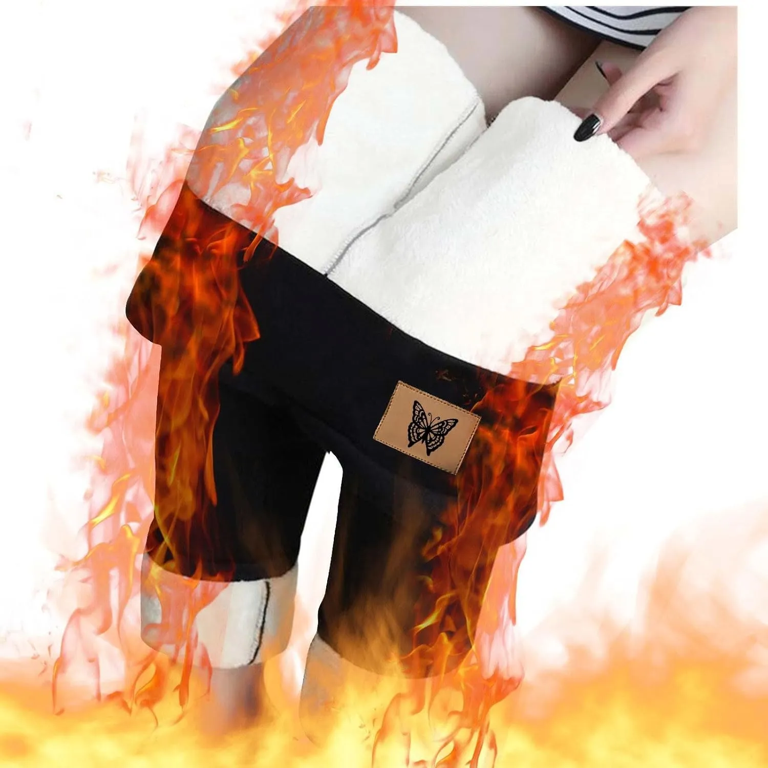 Sherpa Fleece Lined Leggings for Women Warm Thick Leggings High Waist Workout Pants Plus Size Winter Leggings Tights