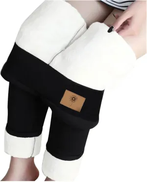 Sherpa Fleece Lined Leggings for Women Warm Thick Leggings High Waist Workout Pants Plus Size Winter Leggings Tights