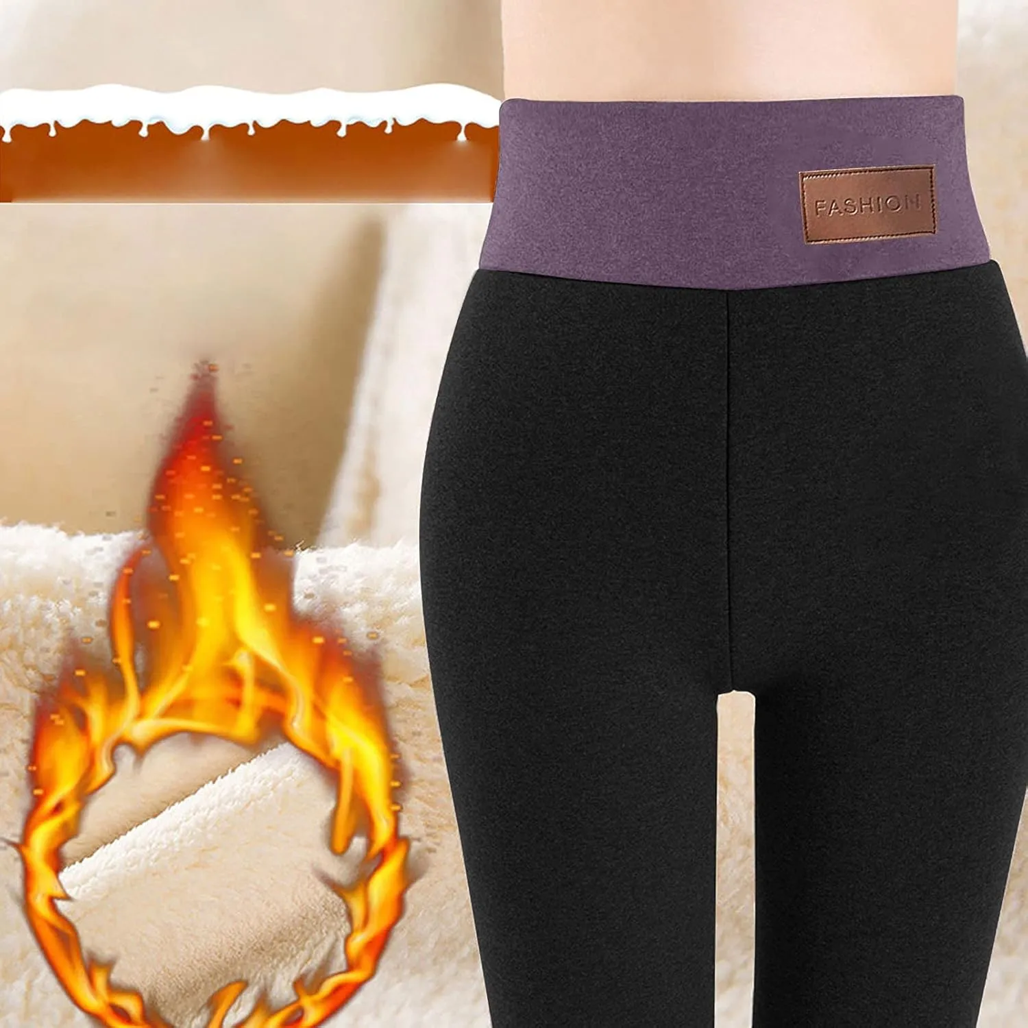 Sherpa Fleece Lined Leggings for Women Warm Thick Leggings High Waist Workout Pants Plus Size Winter Leggings Tights