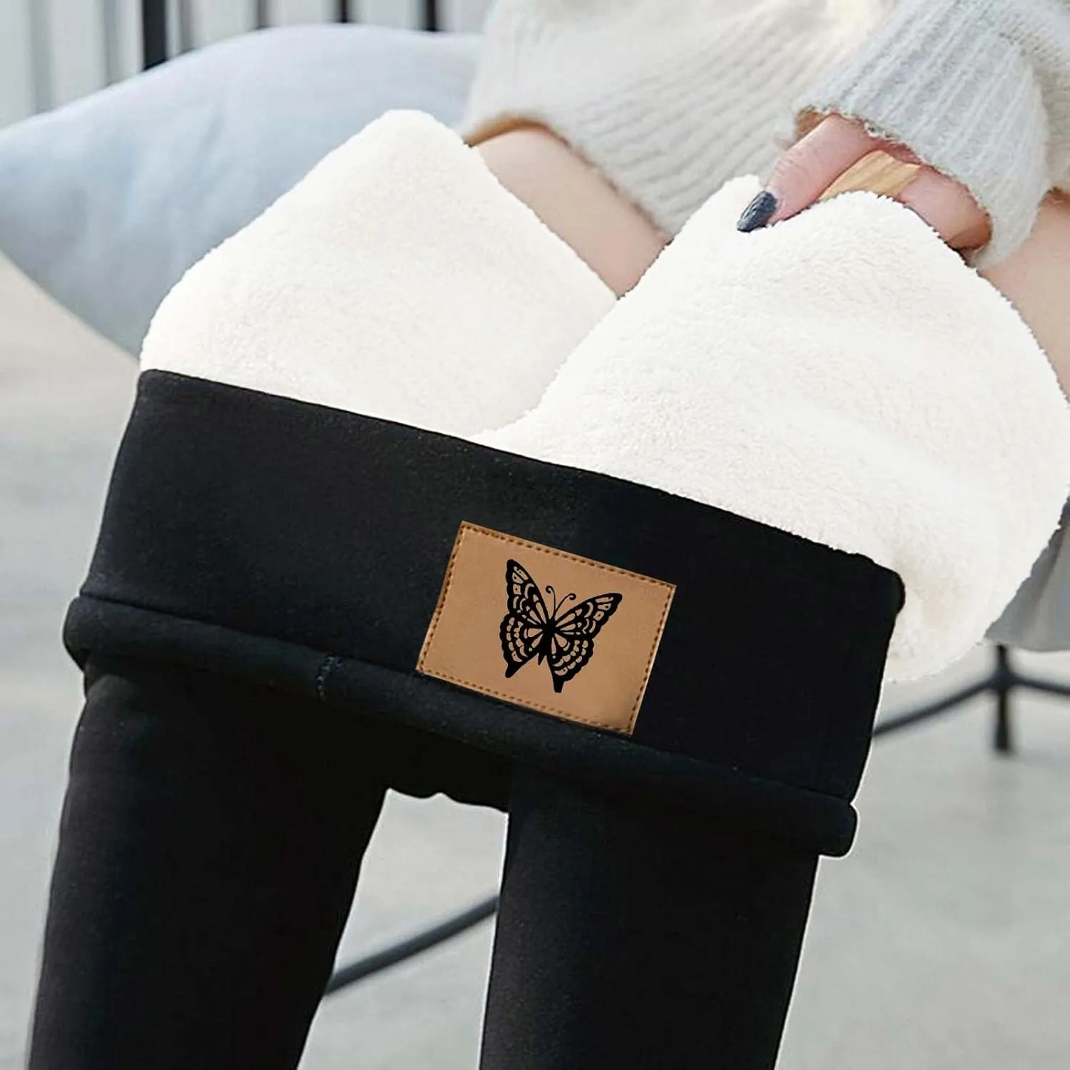 Sherpa Fleece Lined Leggings for Women Warm Thick Leggings High Waist Workout Pants Plus Size Winter Leggings Tights