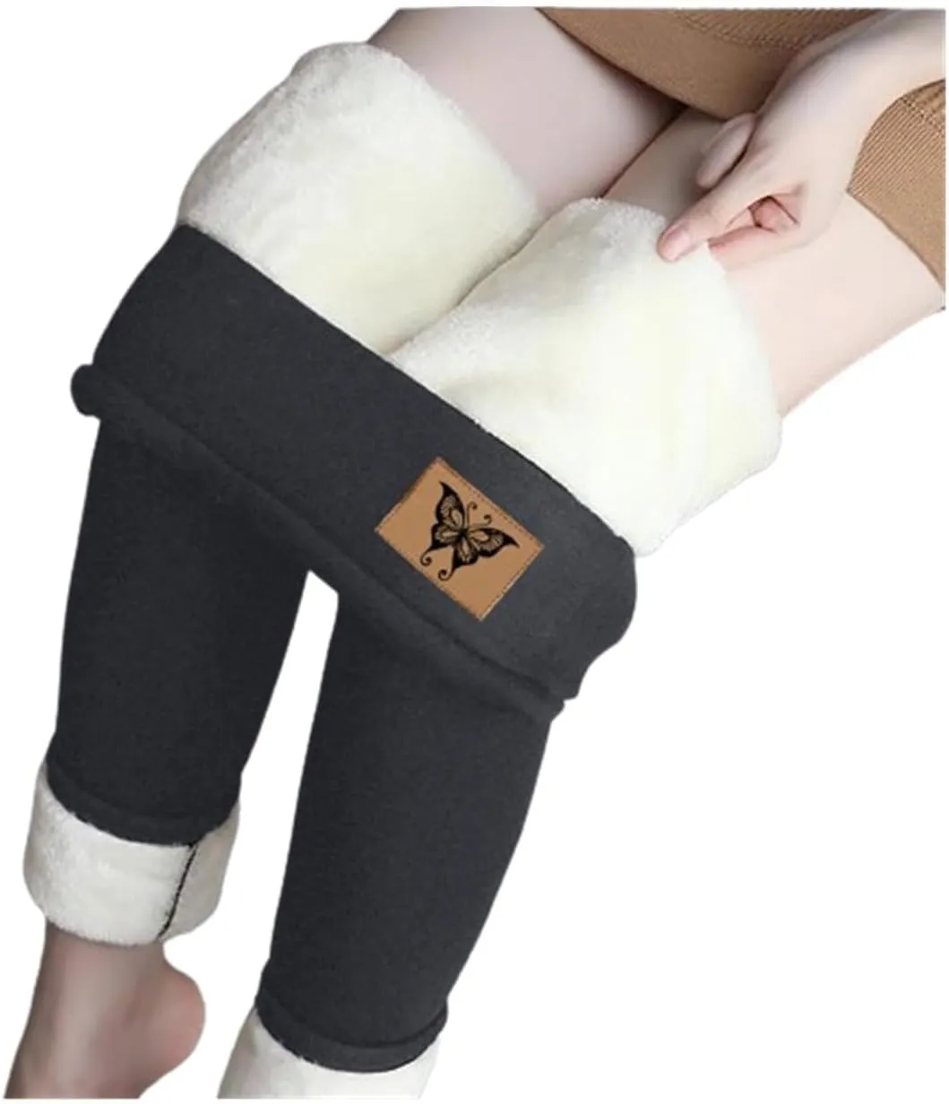 Sherpa Fleece Lined Leggings for Women Warm Thick Leggings High Waist Workout Pants Plus Size Winter Leggings Tights