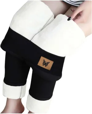 Sherpa Fleece Lined Leggings for Women Warm Thick Leggings High Waist Workout Pants Plus Size Winter Leggings Tights
