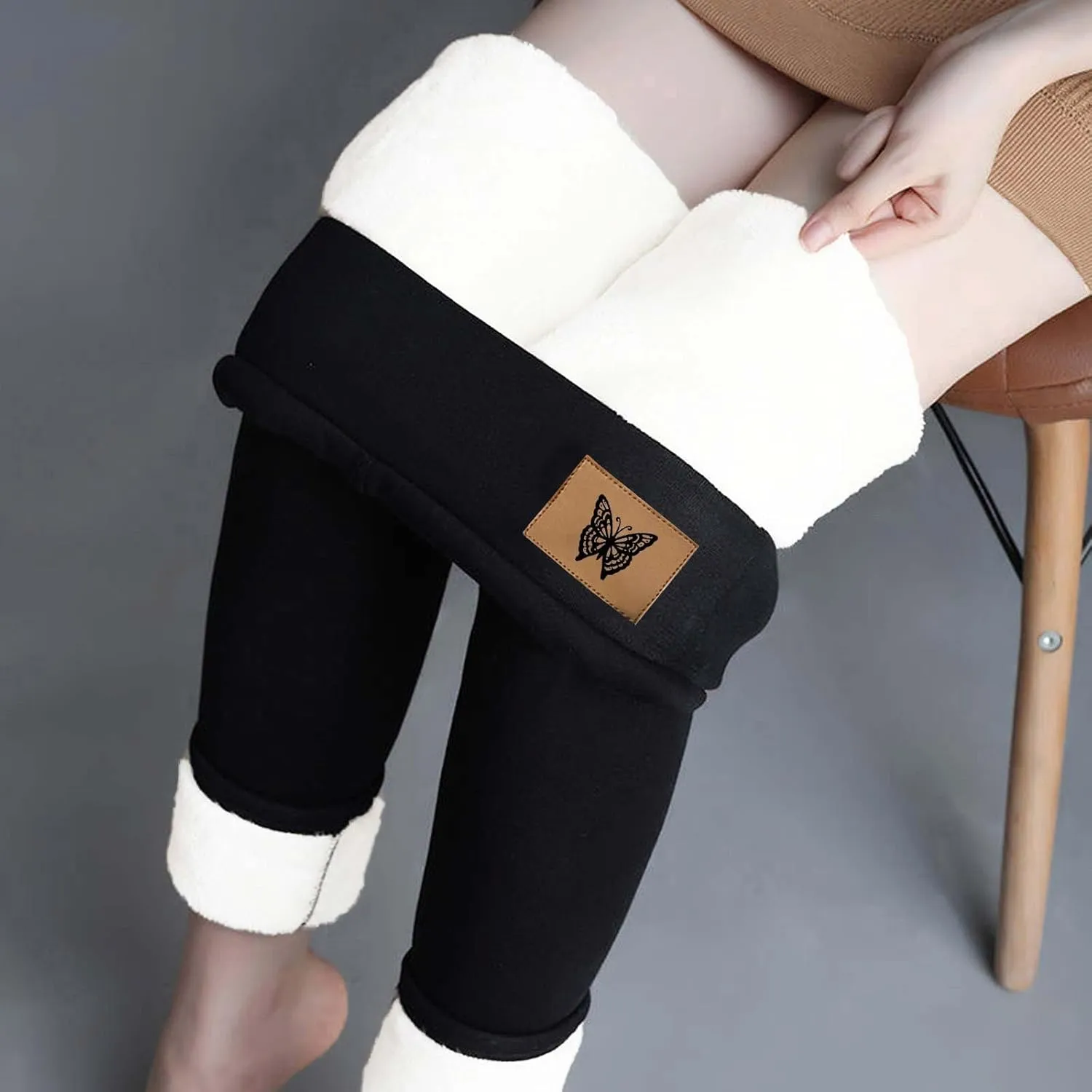 Sherpa Fleece Lined Leggings for Women Warm Thick Leggings High Waist Workout Pants Plus Size Winter Leggings Tights