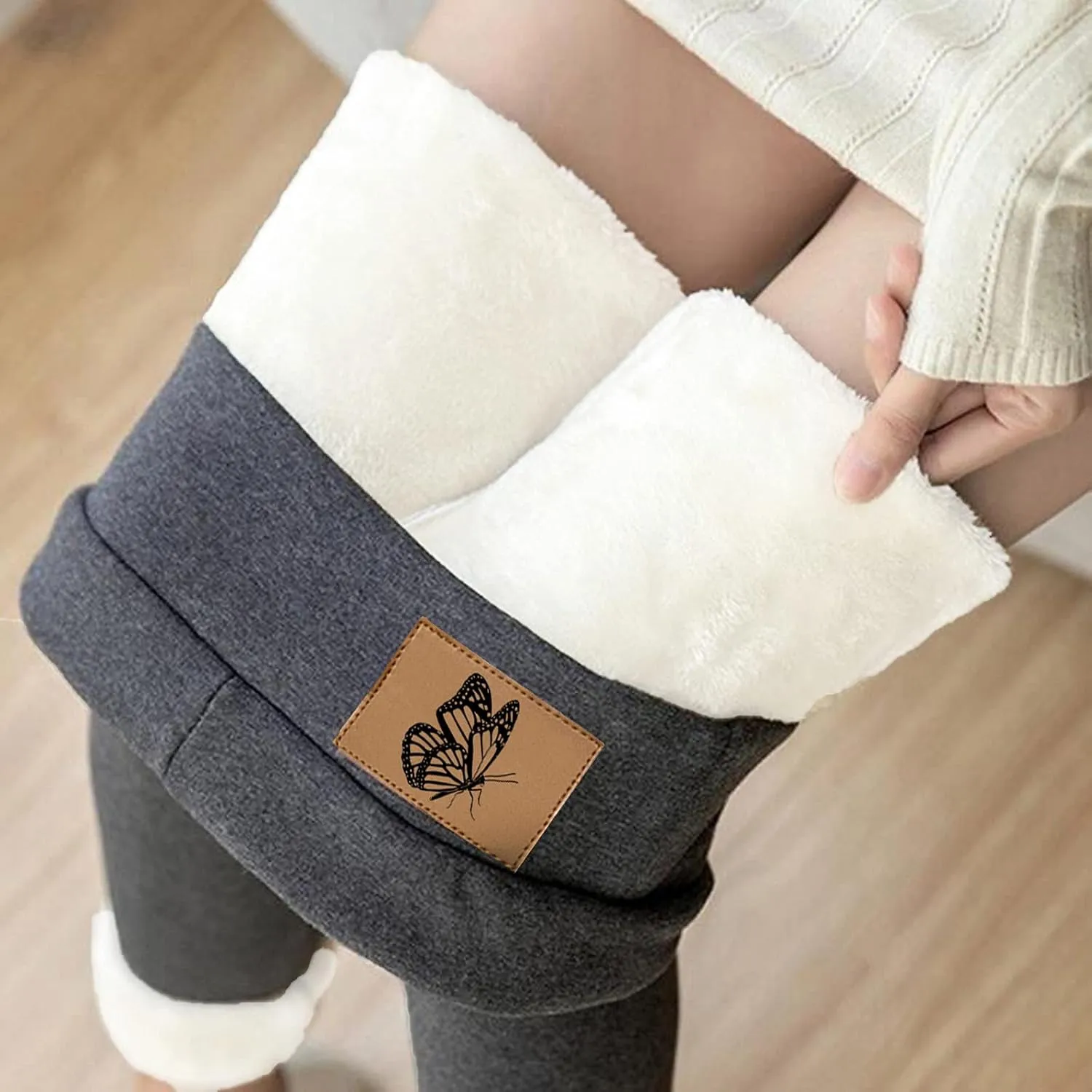Sherpa Fleece Lined Leggings for Women Warm Thick Leggings High Waist Workout Pants Plus Size Winter Leggings Tights