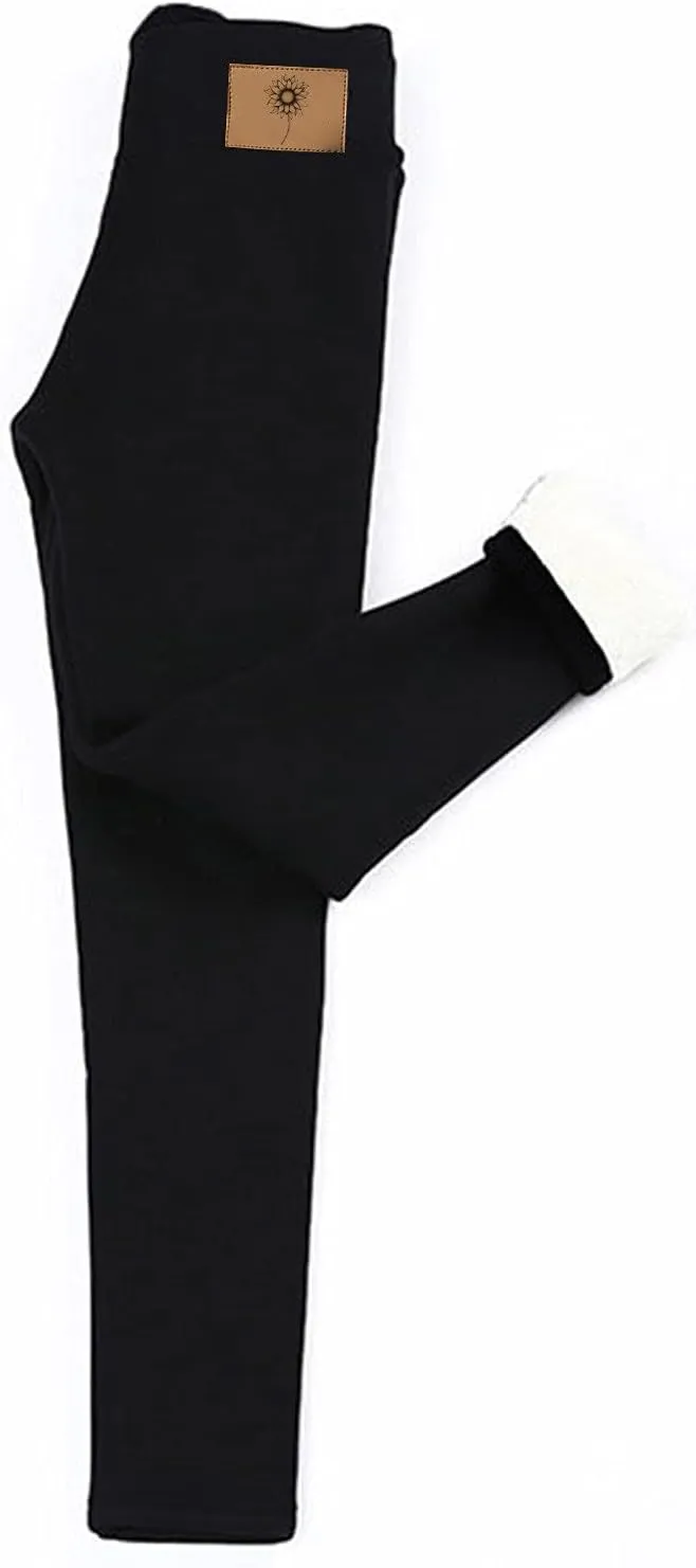 Sherpa Fleece Lined Leggings for Women Warm Thick Leggings High Waist Workout Pants Plus Size Winter Leggings Tights