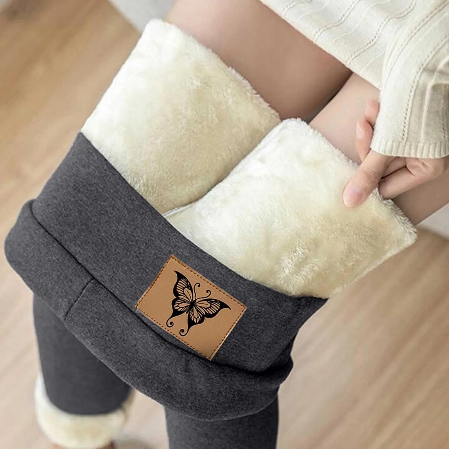 Sherpa Fleece Lined Leggings for Women Warm Thick Leggings High Waist Workout Pants Plus Size Winter Leggings Tights