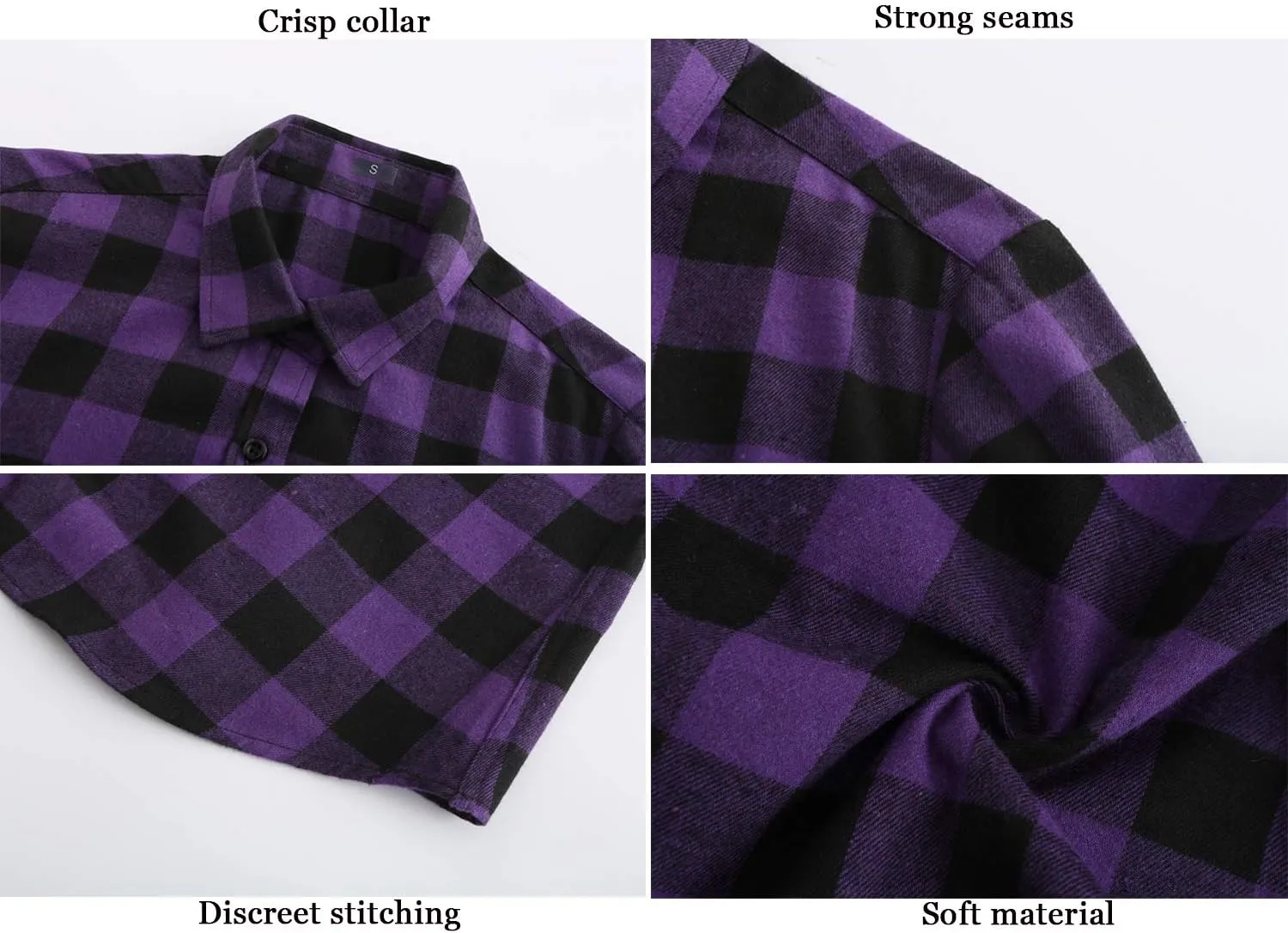 Soft Women Flannel Shirt Checkered Plaid Button Down Shirt Womens Fall Outfits