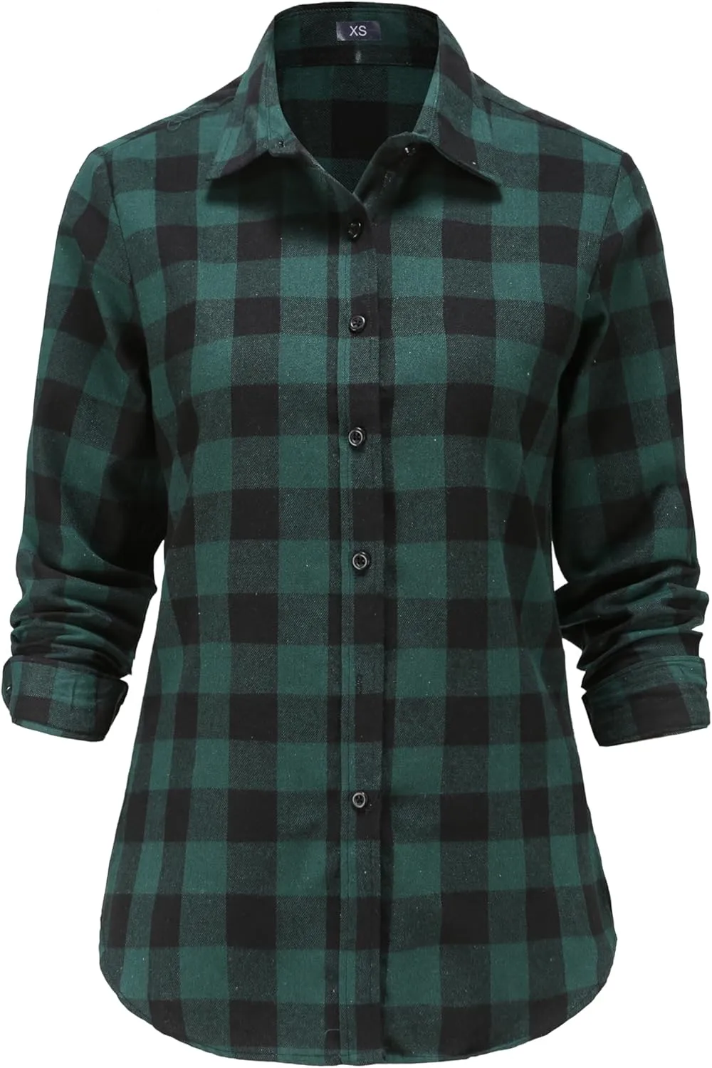 Soft Women Flannel Shirt Checkered Plaid Button Down Shirt Womens Fall Outfits