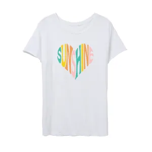 SUNSHINE HEART RELAXED FIT TEE - WHITE