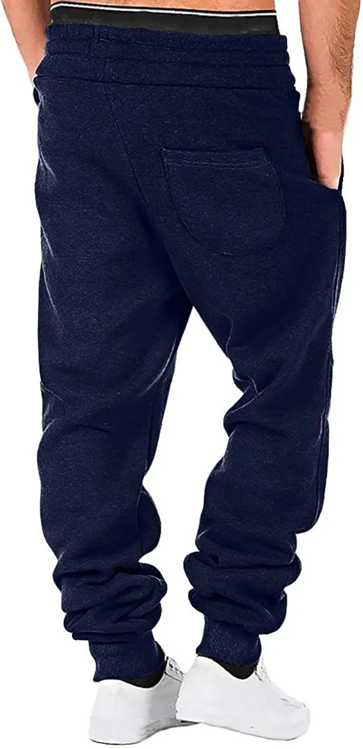 Sweatpants for Men Drawstring Elastic Waist Joggers Big and Tall Slim Fit Jogger Sweatpants Fleece Athletic Joggers