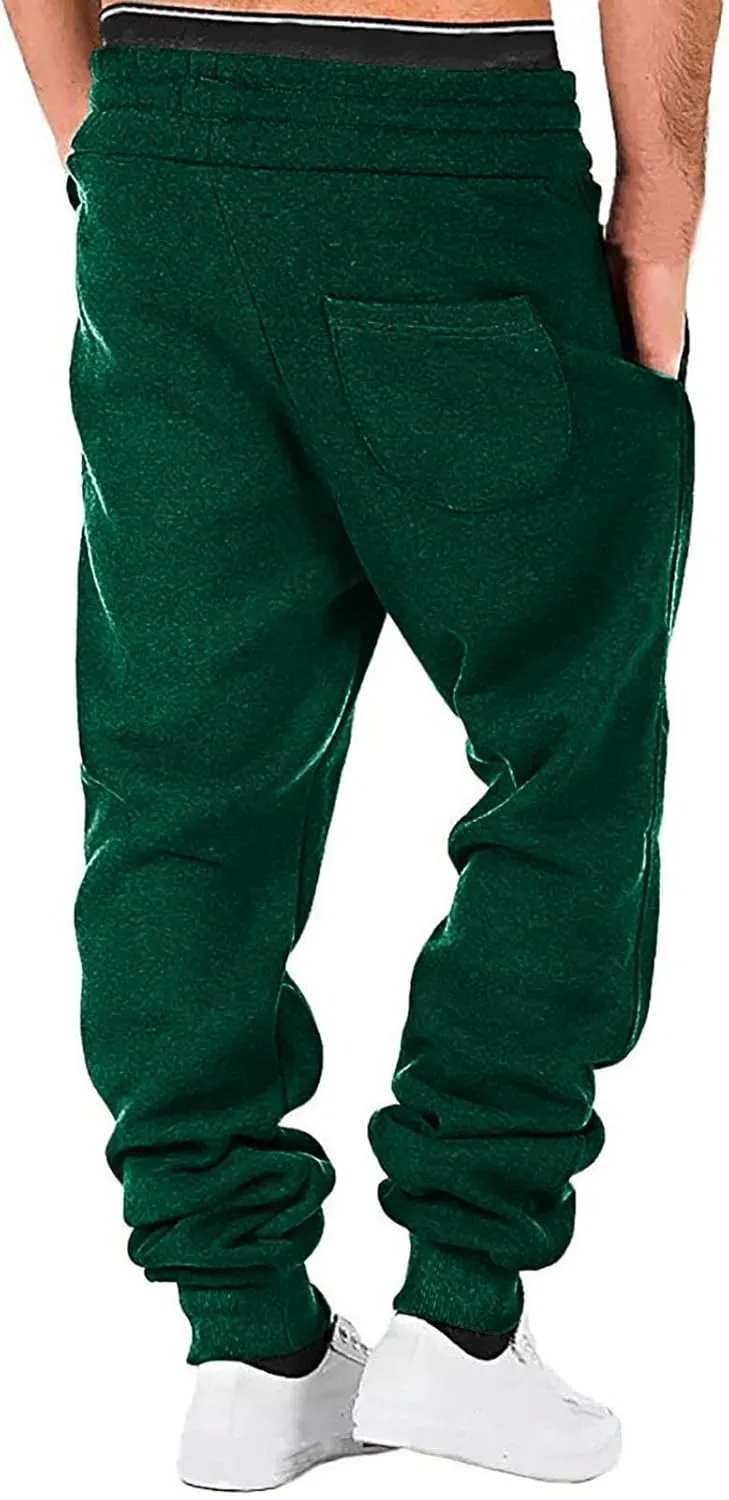 Sweatpants for Men Drawstring Elastic Waist Joggers Big and Tall Slim Fit Jogger Sweatpants Fleece Athletic Joggers