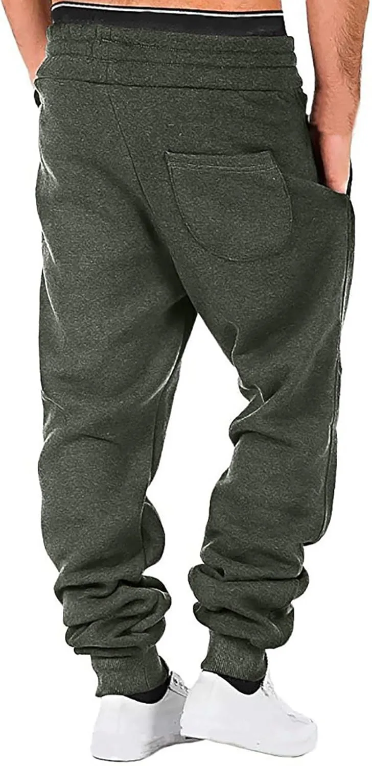 Sweatpants for Men Drawstring Elastic Waist Joggers Big and Tall Slim Fit Jogger Sweatpants Fleece Athletic Joggers