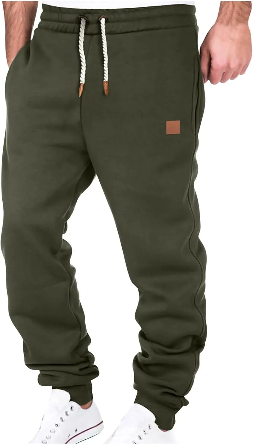 Sweatpants for Men Drawstring Elastic Waist Joggers Big and Tall Slim Fit Jogger Sweatpants Fleece Athletic Joggers