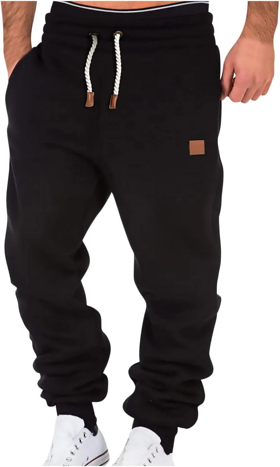 Sweatpants for Men Drawstring Elastic Waist Joggers Big and Tall Slim Fit Jogger Sweatpants Fleece Athletic Joggers