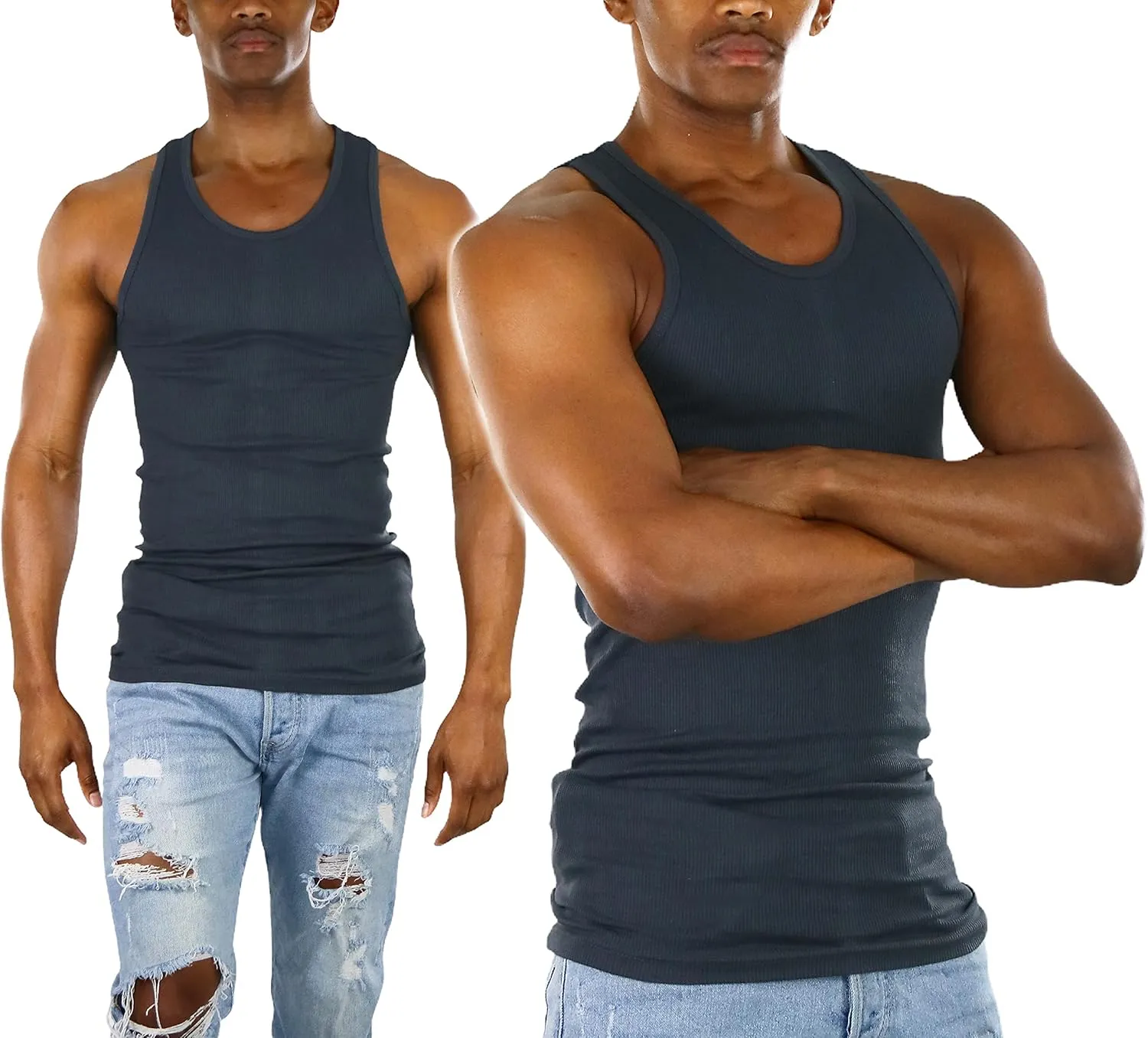 ToBeInStyle Mens Workout A-Shirt Long Muscle Shirt Tank Top