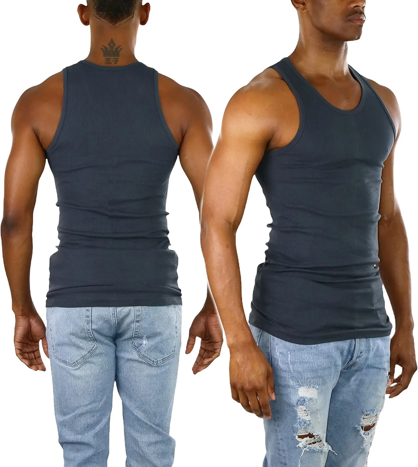 ToBeInStyle Mens Workout A-Shirt Long Muscle Shirt Tank Top