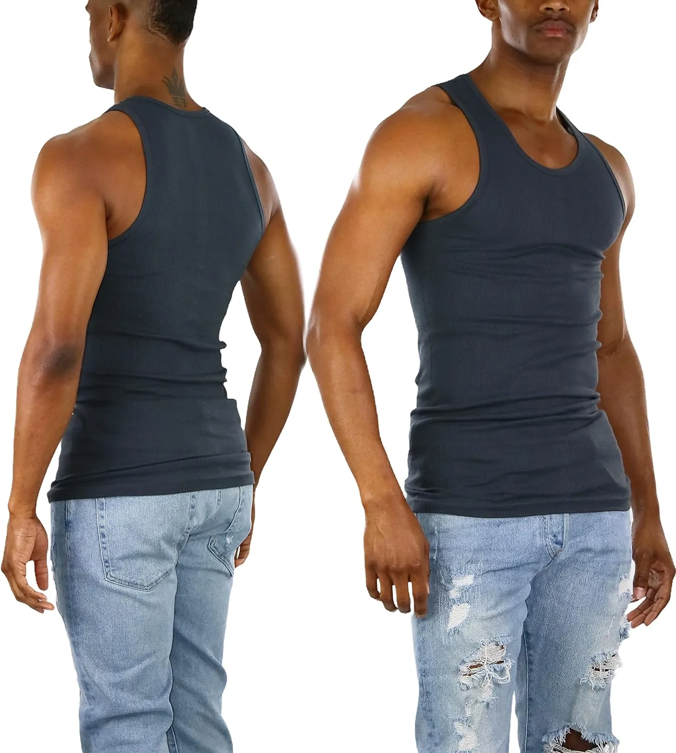 ToBeInStyle Mens Workout A-Shirt Long Muscle Shirt Tank Top