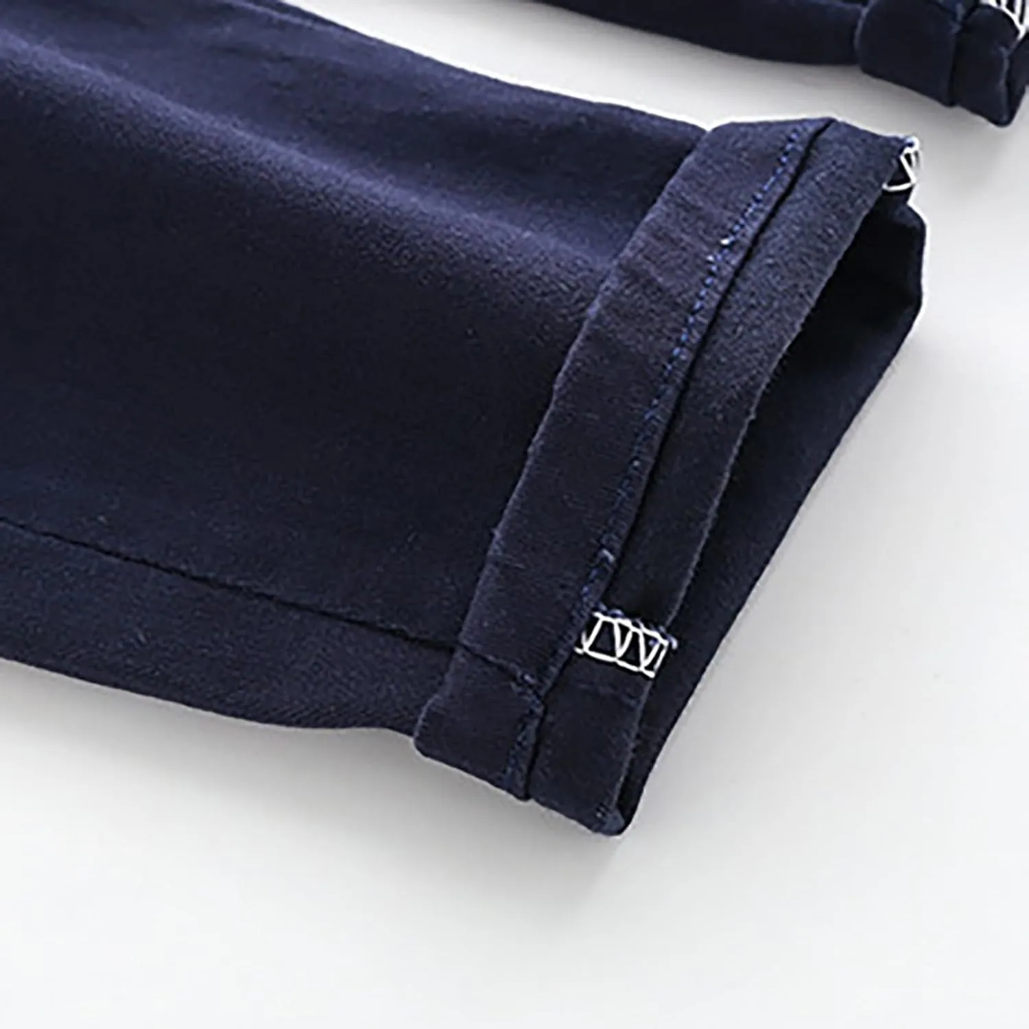 Toddler Baby Boys Twill Cargo Pants Pull-on Elastic Waist Baggy Joggers Solid School niform Hiking Pants