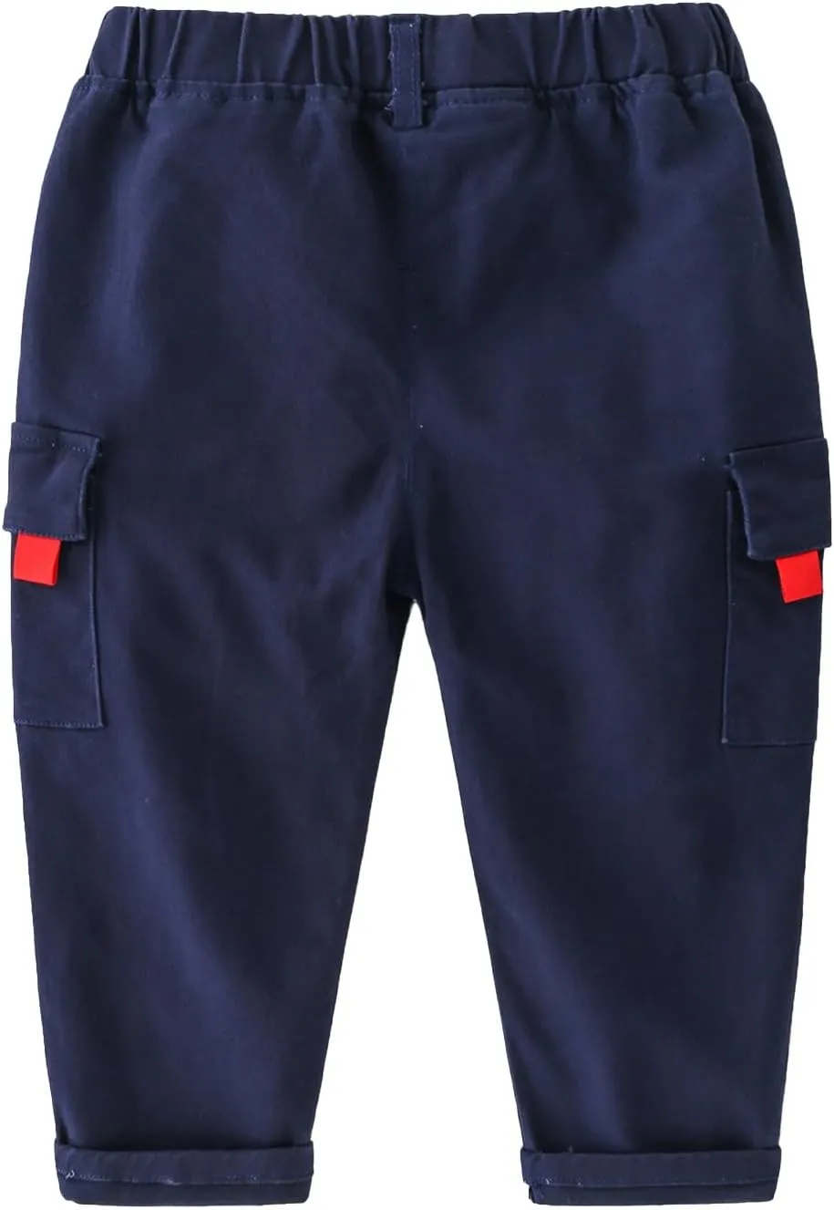 Toddler Baby Boys Twill Cargo Pants Pull-on Elastic Waist Baggy Joggers Solid School niform Hiking Pants