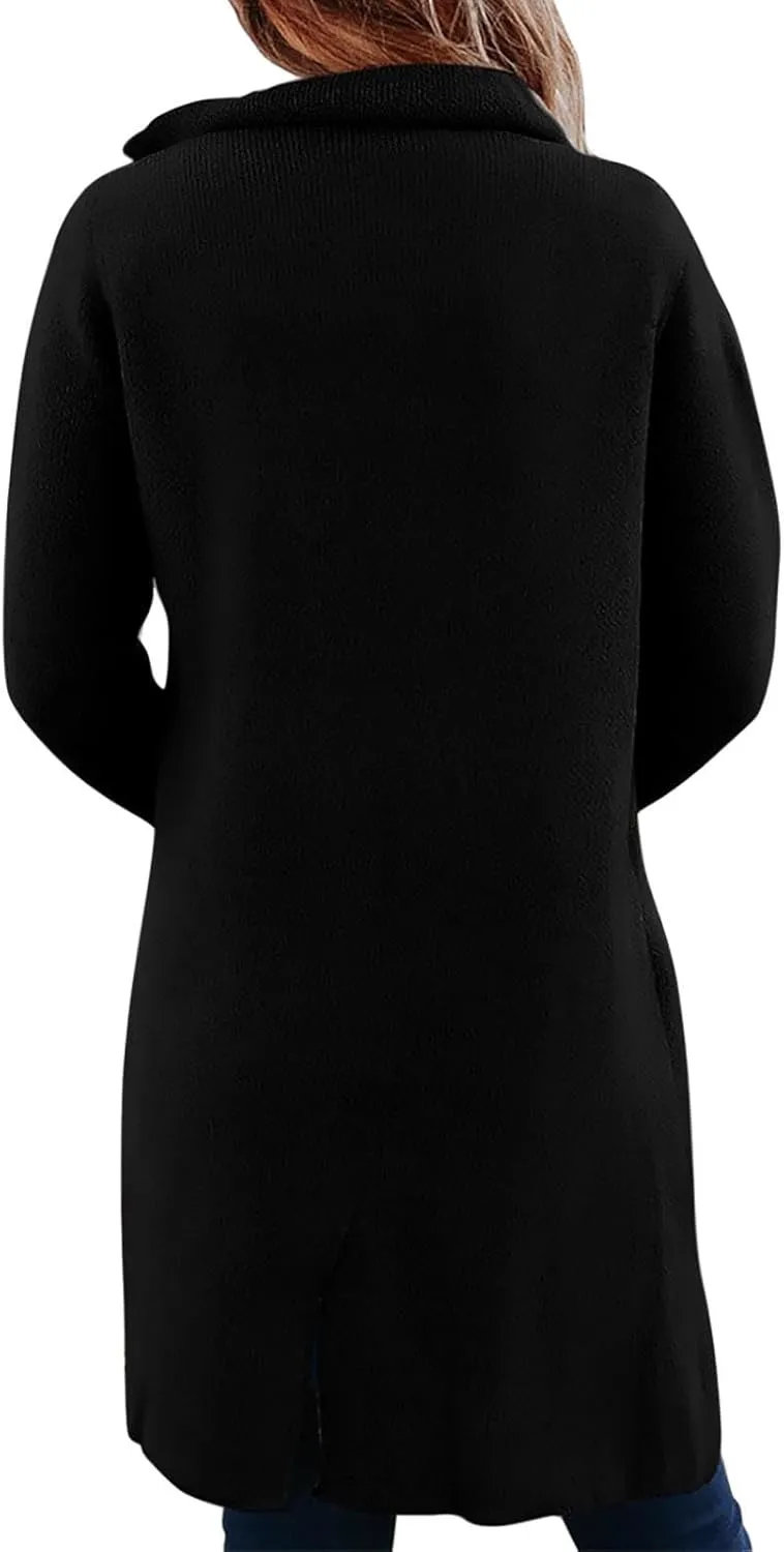 Trench Coat for Women 2024 Fall Winter Wool Coats Double Breasted Midi Peacoat Trench Coats Casual Coats for Trendy