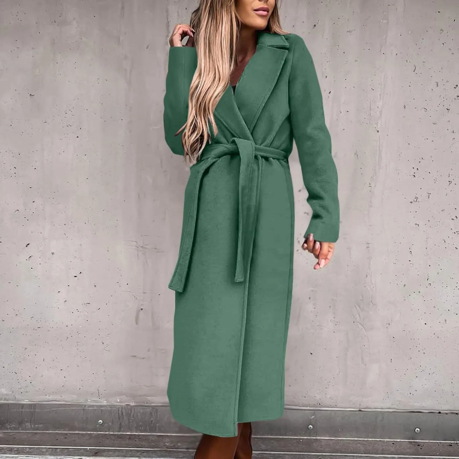 Trench Coat for Women 2024 Fuzzy Jacket Loose Fitting Warm Winter Outwear Fashion Lapel Jacket Coats Long Coat Women