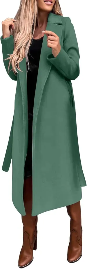 Trench Coat for Women 2024 Fuzzy Jacket Loose Fitting Warm Winter Outwear Fashion Lapel Jacket Coats Long Coat Women