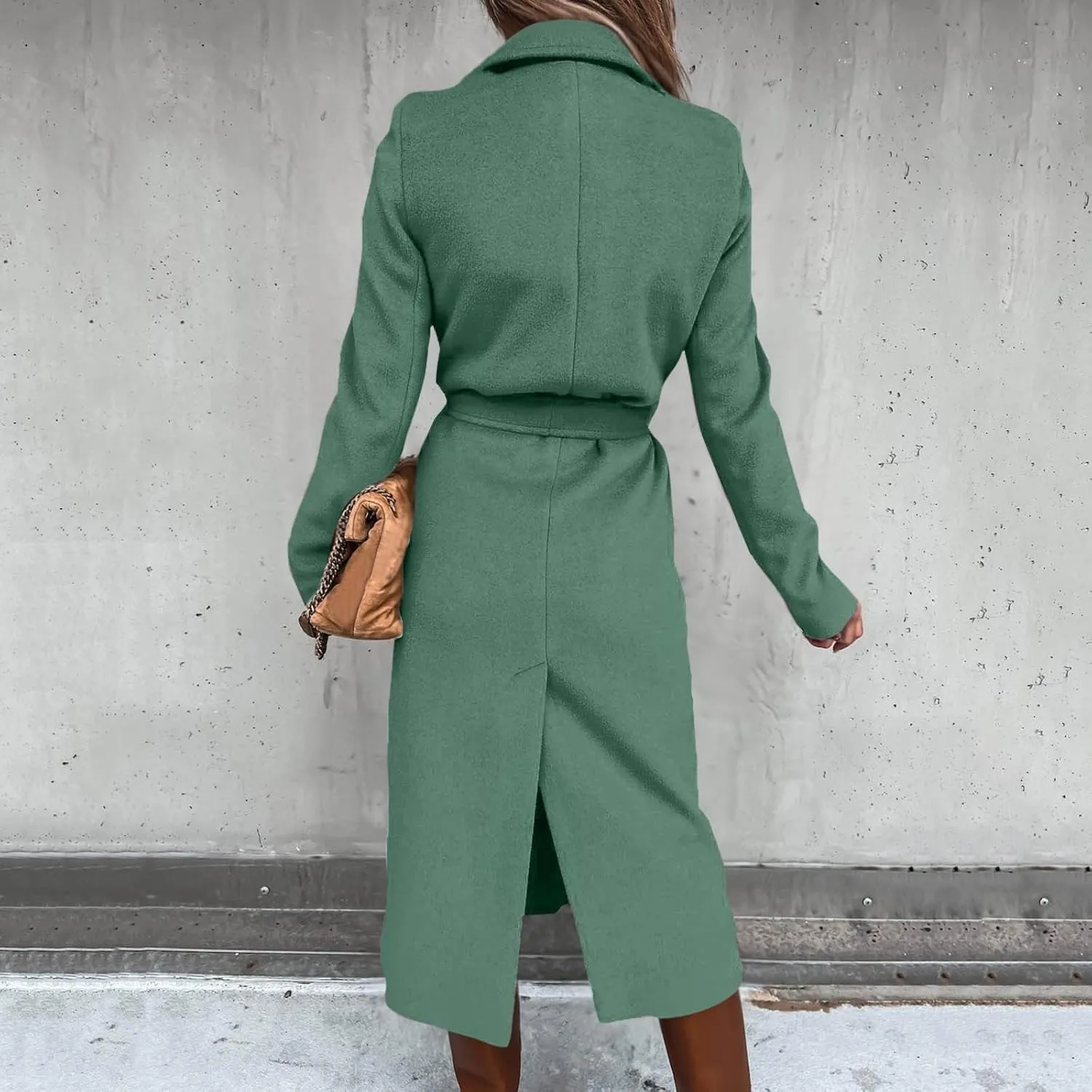 Trench Coat for Women 2024 Fuzzy Jacket Loose Fitting Warm Winter Outwear Fashion Lapel Jacket Coats Long Coat Women