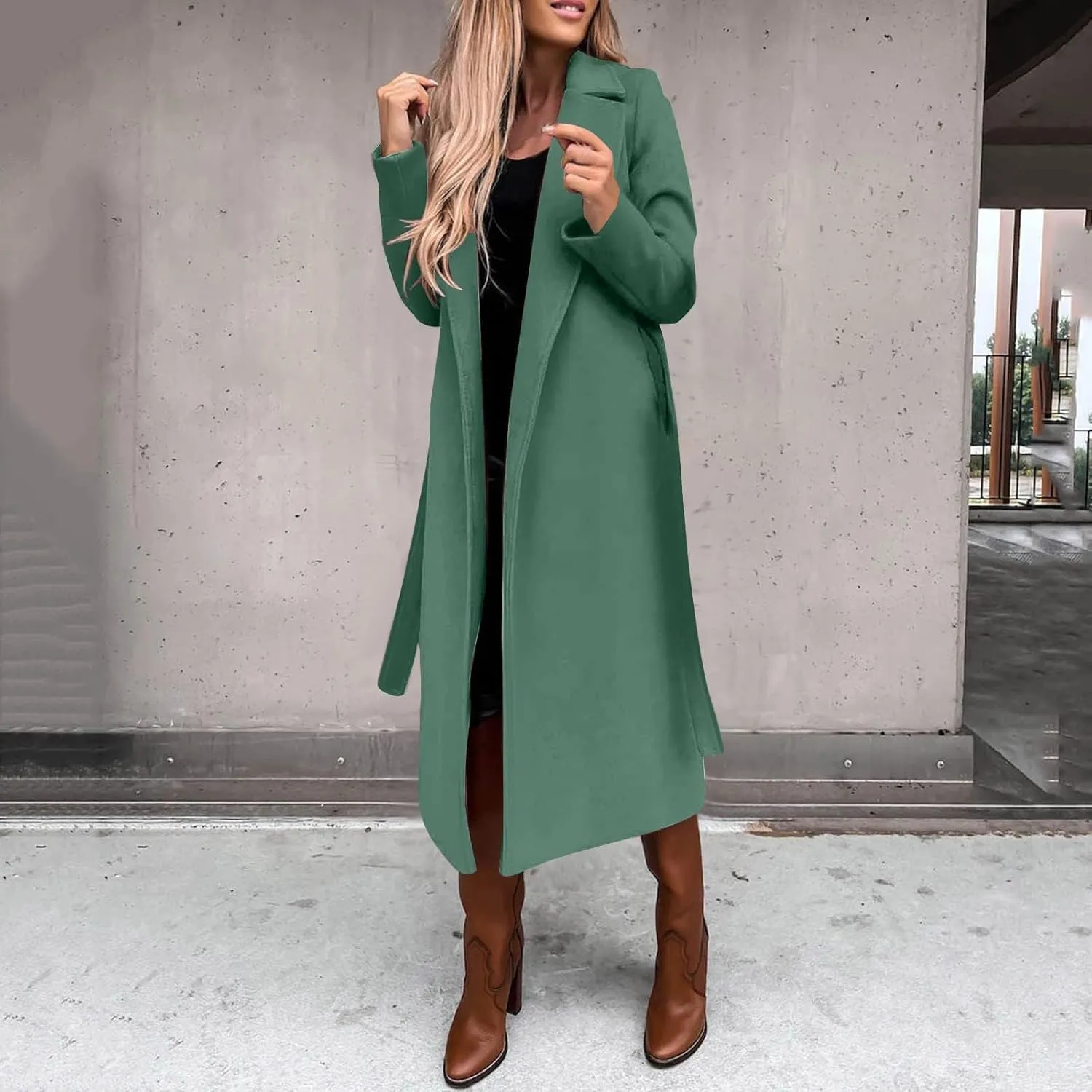 Trench Coat for Women 2024 Fuzzy Jacket Loose Fitting Warm Winter Outwear Fashion Lapel Jacket Coats Long Coat Women