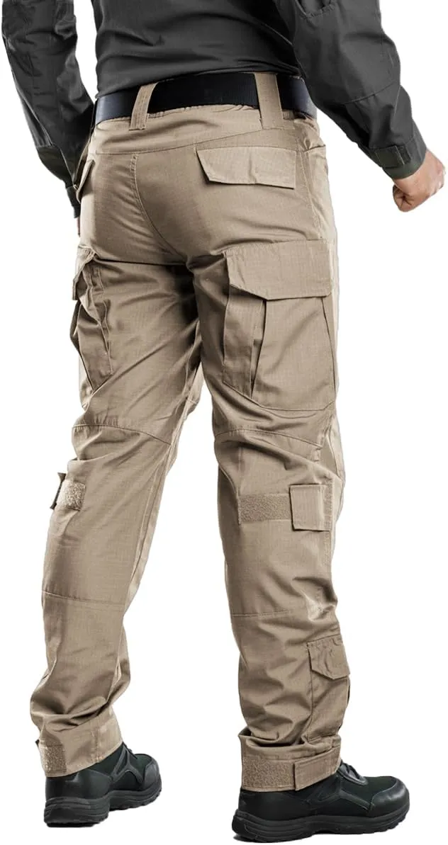 TRGPSG Men's Hiking Pants, Ripstop Camo Cargo Pants, Multi-Pocket Casual Work Pants