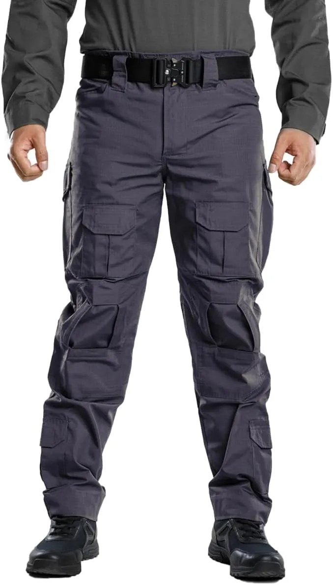TRGPSG Men's Hiking Pants, Ripstop Camo Cargo Pants, Multi-Pocket Casual Work Pants